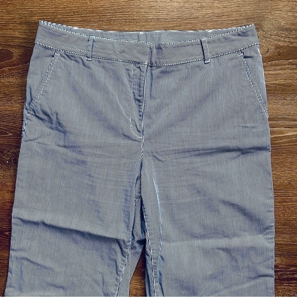 Talbots Wide Leg Crop 12 Blue White Pinstripes - Picture 5 of 9